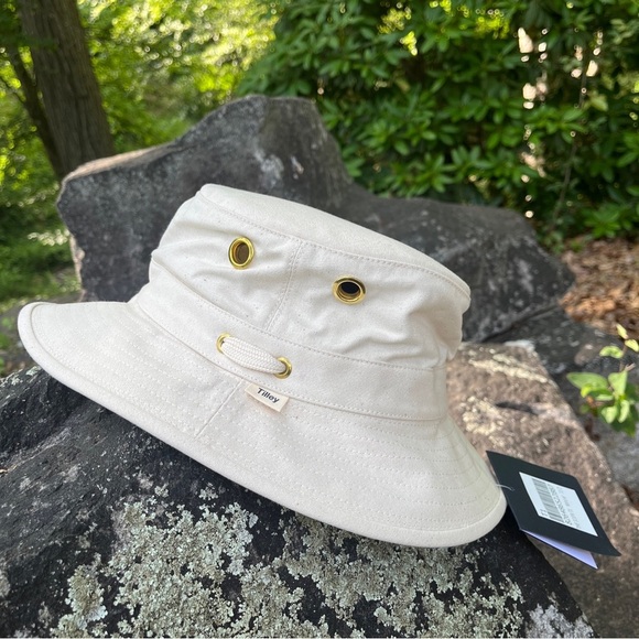 Tilley ICON T1 buck hat UPF50+ sun protection ties on floats cotton Sz M 7 1/8 - Picture 7 of 14